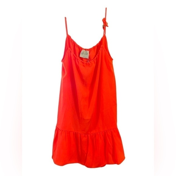 Line & Dot Neon Orange Shoulder Tie Lennon Dress - Picture 4 of 15